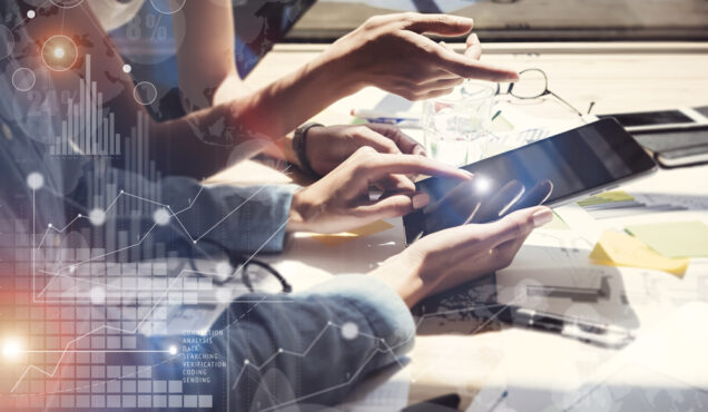 Woman,Touching,Screen,Electronic,Tablet,Hand.project,Managers,Researching,Process.business,Team